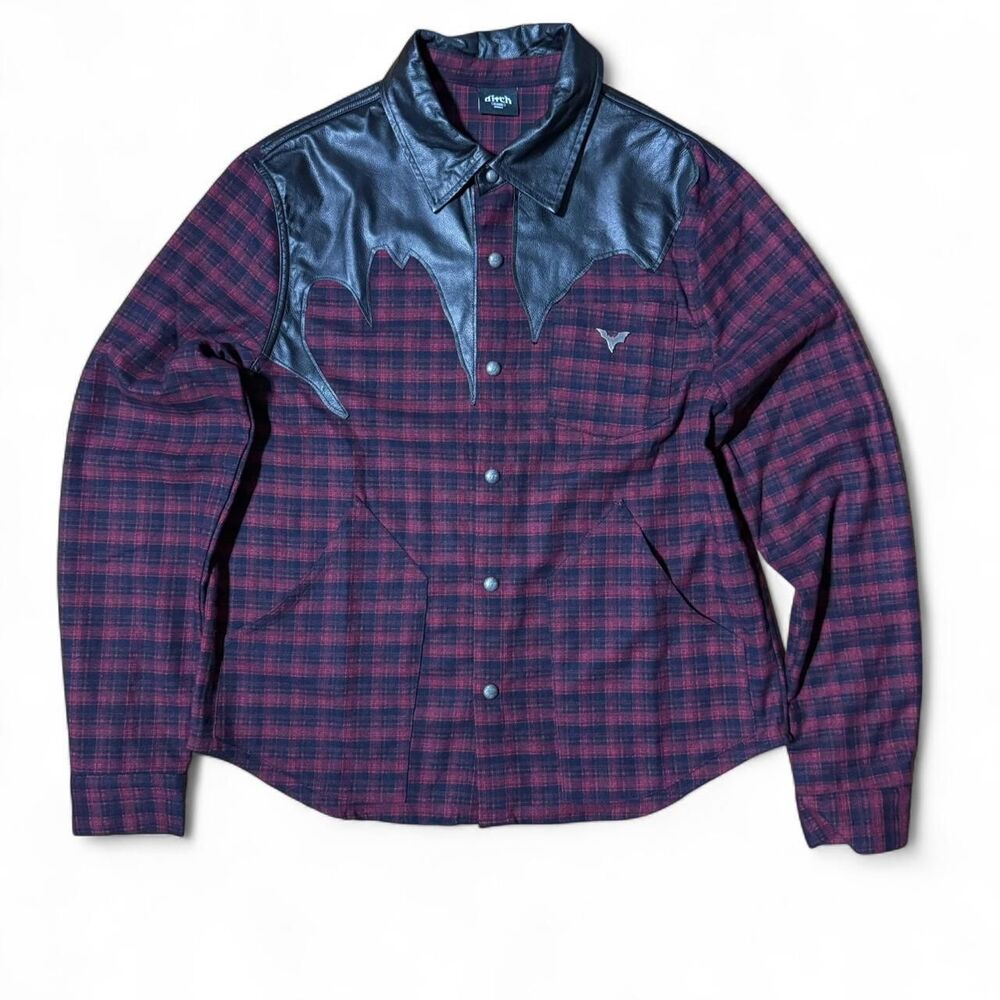 Ditch LA Red Leather Flannel Size XL BRAND NEW